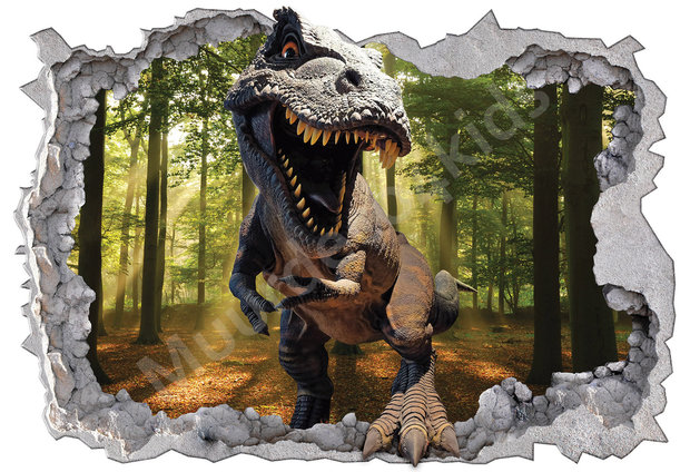 Dinosaurus posterbehang T-Rex 3D-effect