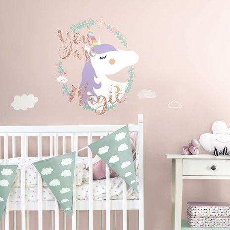 Unicorn maxi muursticker