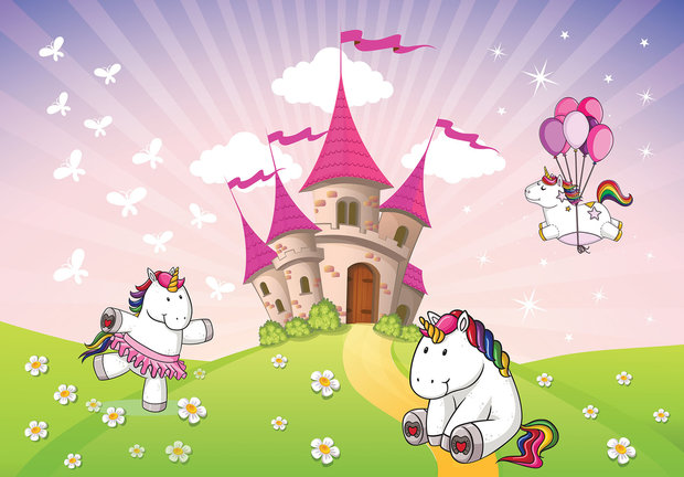 Unicorn fotobehang Palace XL roze