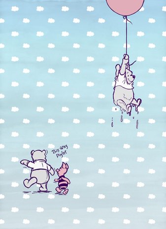 Winnie Pooh Piglet behang