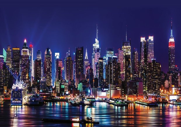 New York by night fotobehang