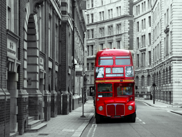 Londen fotobehang Dubbeldekker