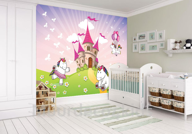Unicorn fotobehang babykamer