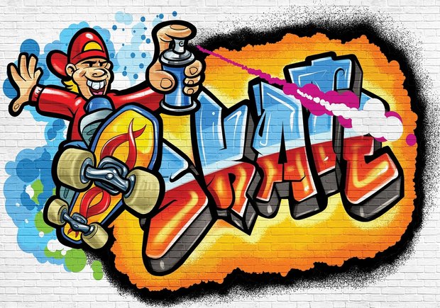 Graffiti fotobehang Skate