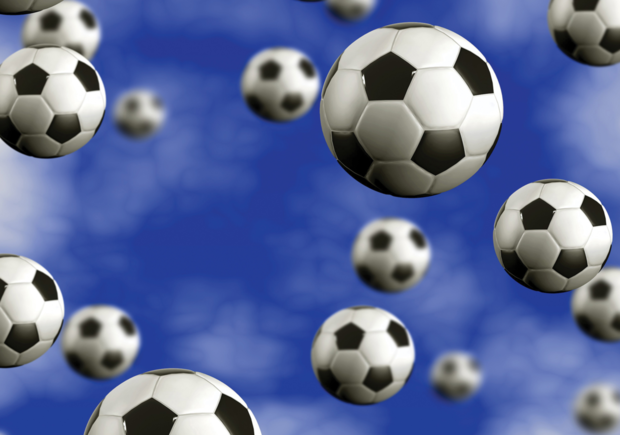 Voetbal fotobehang blauw