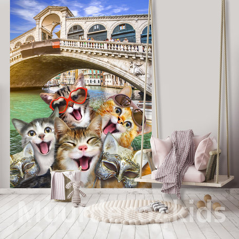 Katten fotobehang Selfie Italië