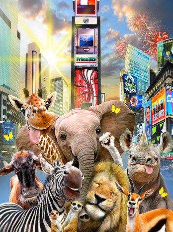 Selfie behang Jungledieren in New York