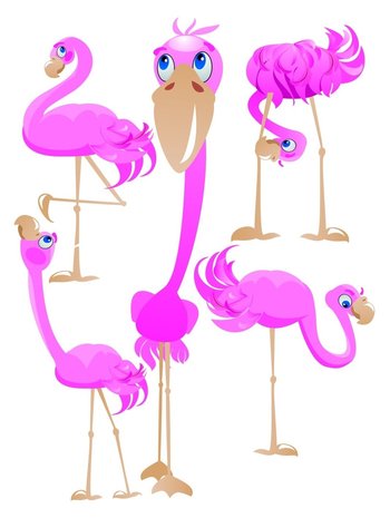 Flamingo muurstickers XL