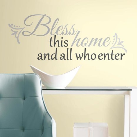 Tekst muurstickers Bless this Home RMK2179SCS