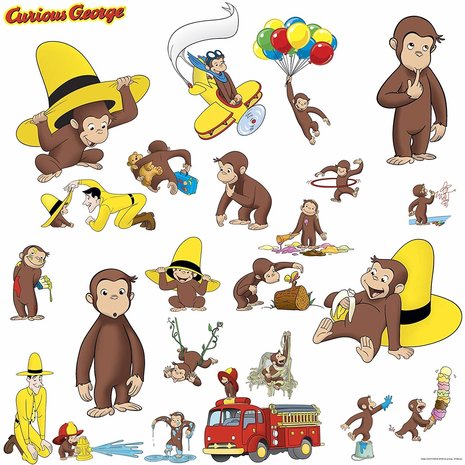 Aapje muurstickers Curious George RMK1037SCS