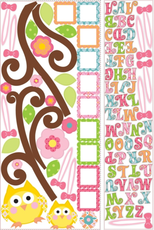 Scroll Tree muursticker Tak met letters RMK2079GM