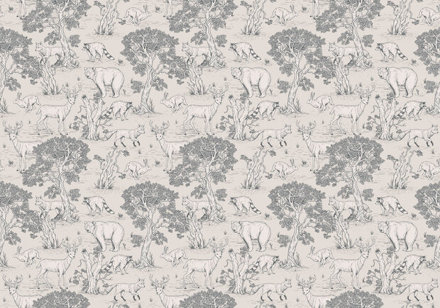 Bos en dieren behang Nature