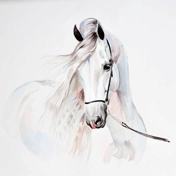 Paarden behang Aquarel paard