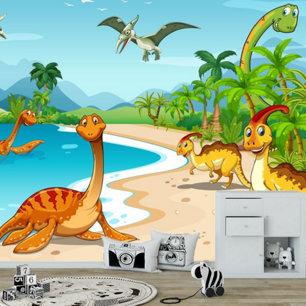 Dinosaurus behang Dino Strand VINYL