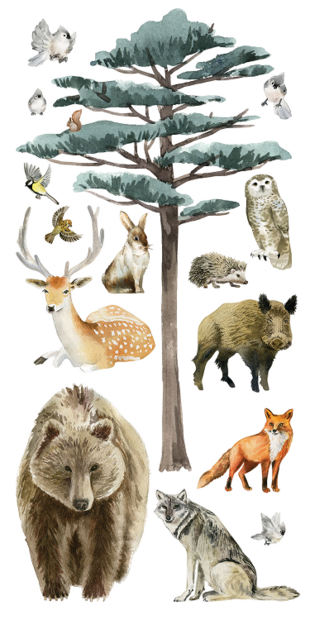 Bosdieren muurstickers XXL Beer