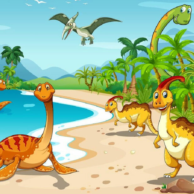 Dinosaurus behang Dino Strand 
