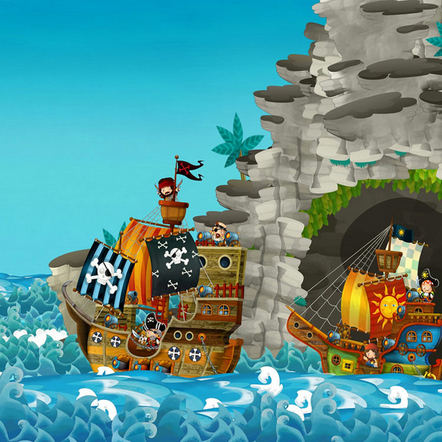 Piraten behang Piratenschepen