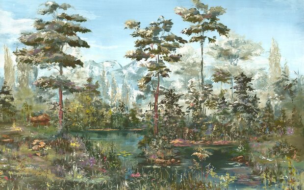 Landschap fotobehang Harmonic Homeland TOTALE AFBEELDING