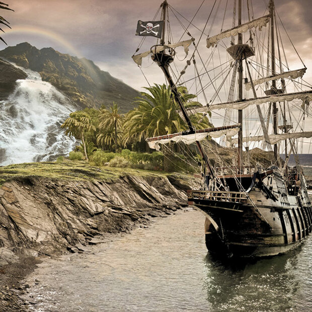 Piraten fotobehang Piratenschip