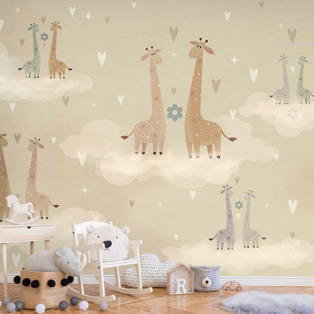 Giraffe fotobehang In Love
