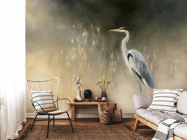 Blauwe reiger fotobehang