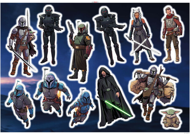 Mandalorian muurstickers Iconic Figures