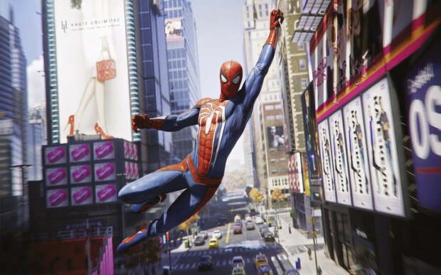 Spiderman fotobehang City Swing