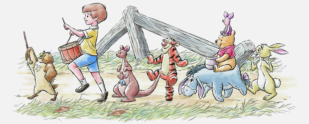 Winnie the Pooh fotobehang Optocht