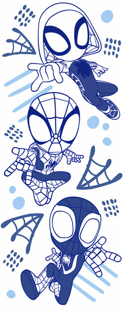 Spidey fotobehang Amazing Friends Blue Lines