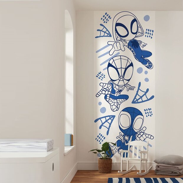 Spidey fotobehang Amazing Friends Blue Lines