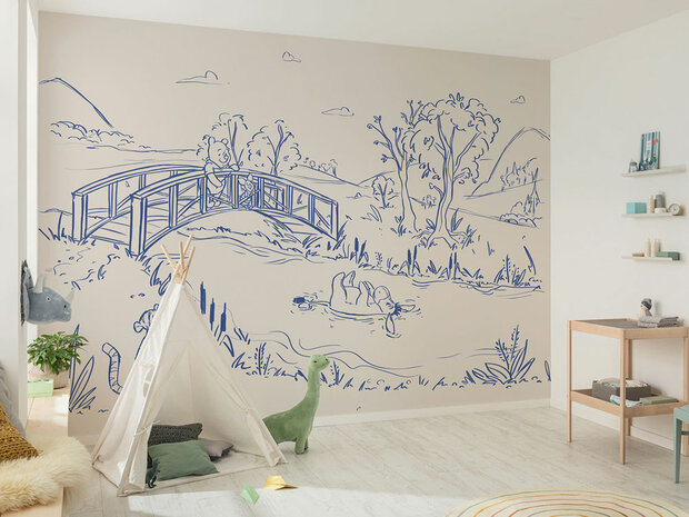 Winnie the Pooh fotobehang Blue Ink