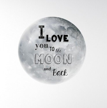Maan muursticker &quot;I love you... &quot;