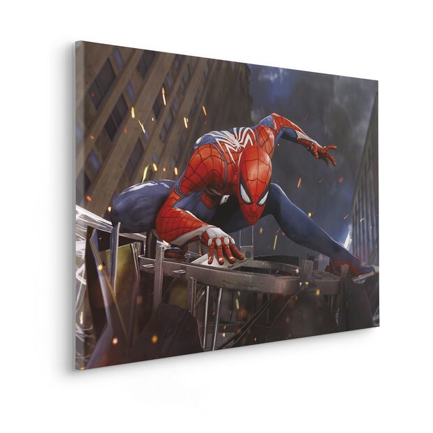Spiderman canvas schilderij Landing