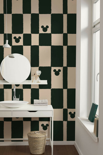 Mickey Mouse behang Green Chess