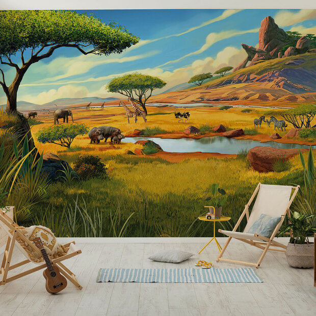 Lion King fotobehang Savanne