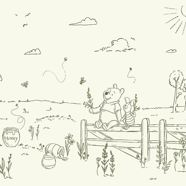 Winnie the Pooh fotobehang Bee at One with Nature