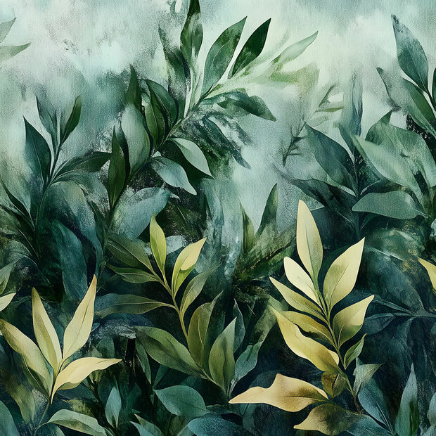 Groene Bladeren fotobehang V90