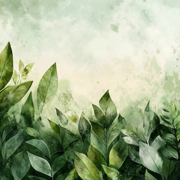 Groene Bladeren fotobehang V98