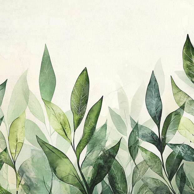 Groene Bladeren fotobehang V02
