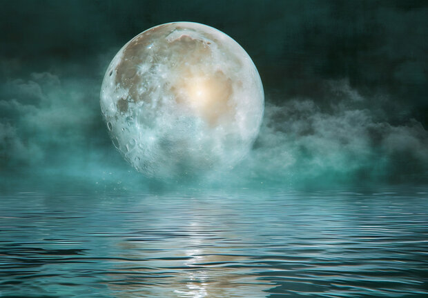 Fantasy fotobehang Volle Maan