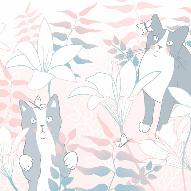 Katten behang Cat Matters - Roze