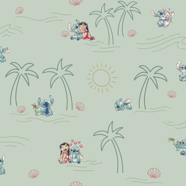 Lilo en Stitch behang Beach Love