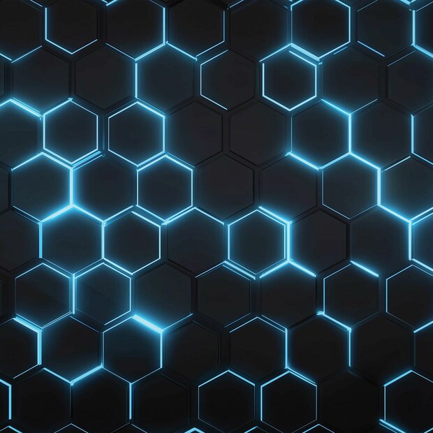 Hexagon fotobehang Blauw