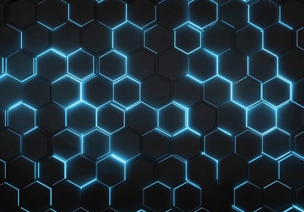Hexagon fotobehang Blauw