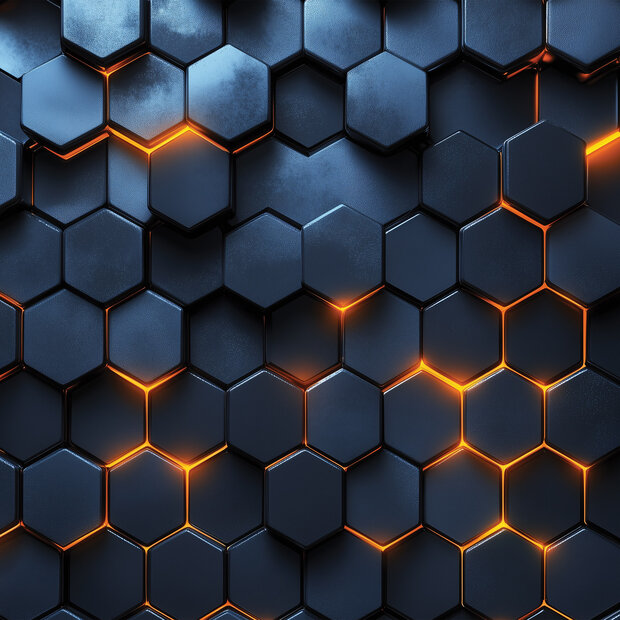 Hexagon fotobehang Glowing
