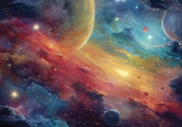 Space fotobehang Kleurrijk Heelal