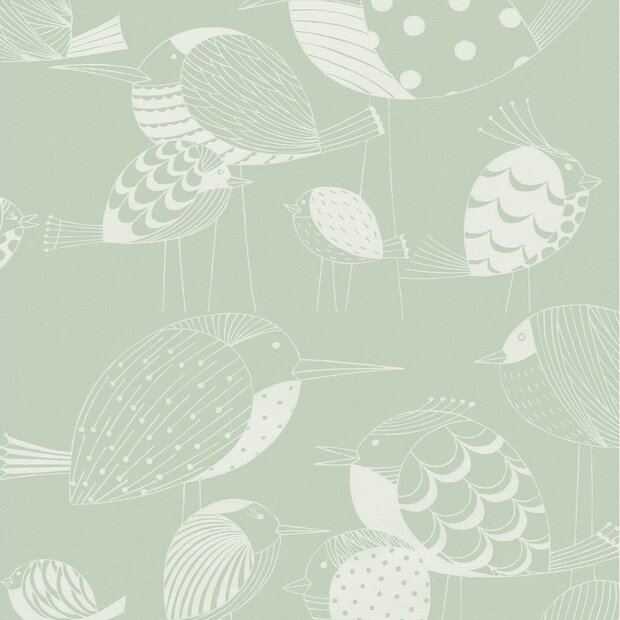 Kinderkamer Vogel behang Naive Birds