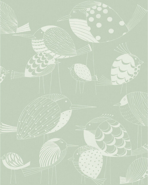 Kinderkamer Vogel behang Naive Birds