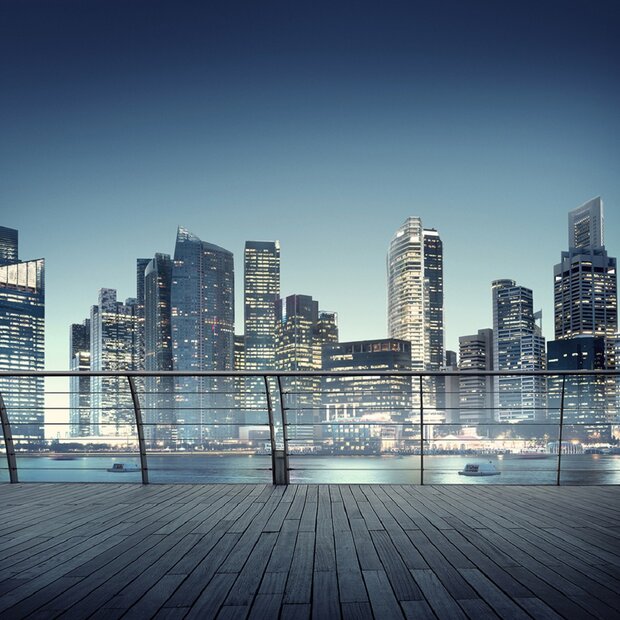 Skyline 3D fotobehang XL