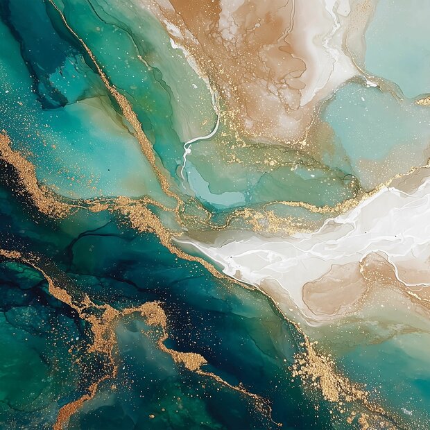 Marmer fotobehang Groen Goud